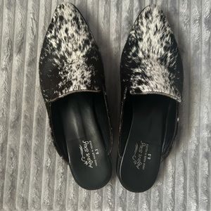 Agave Sky cowhide mules
